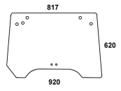 Heckscheibe, grün, 5-Loch-Befestigung, für John Deere 5300 N, 5400 N, 5500 N ab Serien-Nr. 008250, Kabine Lochmann LX 036731/036420 