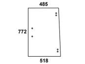 Seitenscheibe, grün, hinten links/rechts, für Steyr 8140, 8150, 8160, 8170, Kabine RS-2 