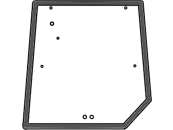 Heckscheibe, grün, 2-Loch-Befestigung, Siebdruck, für Massey Ferguson 6000, 8000, Kabine 6100; 6200; 8100 