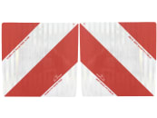 Warntafel "Folie Typ 3" links/rechts 282 x 282 mm rot; weiß, einseitig beklebt, ohne Beleuchtung, Stahl, verzinkt 