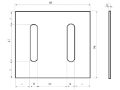 Abstreifer 90 x 95 x 4 mm, Bohrung L x B 42 x 8,5 mm für Maschio Zahnpackerwalzen 