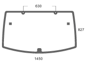 Heckscheibe, grün, für John Deere 6105 R, 6115 R 6125 R, 6130 R, 6140 R, 6150 R 