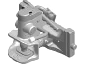 Rockinger Zugmaul "RO873D", automatisch mit tieferen Maulgrund und Adapterplatte, 390/25/32 mm, Ø Bolzen 36 mm, schwarz, für Traktor mit Anhängebock, RO873D90301 