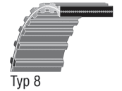 Keilriemen 1760DS8M25 für Mähwerk 