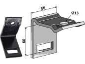 Industriehof® Zinkenhalter "D" für Federzinken 32 x 10 mm, Passender Rahmen 50 x 50 mm für universal, 1.HH17-3113 