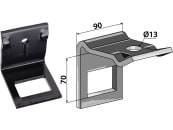 Industriehof® Zinkenhalter "D" für Federzinken 60 x 12 mm, Passender Rahmen 60 x 60 mm für universal, 1.HH17-3935 