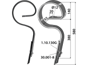 Industriehof® Kultureggenzinken 580 x 12 mm für Kultureggenzinken und Grubberstiele , 1.1506 