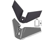 Industriehof® Flügelschar 420 mm x 45 – 75 mm für G-Blattfederzinken, Schwergrubberstiele, Bottmersdorf, Huard, Kuhn, 101.420-45-75-1 