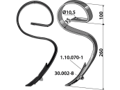 Industriehof® Garezinken 360 x 8 mm, Garezinken und Grubberstiele, universal, 2.1019LL 