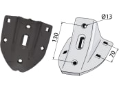 Industriehof® Scharfuß Abstand Bohrungen 70 – 130 mm für Amazone/BBG "Pegasus" Lemken "Smaragd", "Thorit", "Topas", 101.4679105 