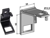 Industriehof® Zinkenhalter "B" für Federzinken 32 x 12 mm, Passender Rahmen 50 x 50 mm für universal, 1.HH17-3015 