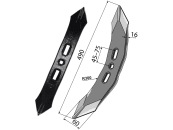 Industriehof® Schmalschar 490 x 60 mm für Blattfederzinken und Grubberstiele Universal "Goliath", Köckerling "Vario" (alte Ausführung), "Quadro-Triomix", 101.IND-9003 