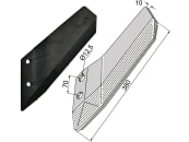 Industriehof® Scharflügel links/rechts, unterseitig hartmetallbeschichtet, 380 mm, Abstand Bohrungen 70 mm für Lemken Smaragd 