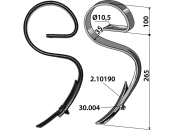 Industriehof® Garezinken "ZJ65" 365 x 10 mm, Garezinken und Grubberstiele, universal, 2.1022 