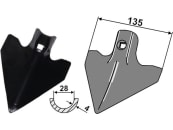 Industriehof® Hackschar, Arbeitsbreite 135 mm, Stärke 4 mm für Kongskilde, 1.01019785 