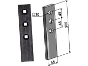 Industriehof® Verschleißteil gerade 200 x 45 x 10 mm für Väderstad, 10.1045-1 