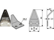 Industriehof® Fräsmesserklinge gekröpft, 80 x 50 x 2,5 mm, für Luclar, Storti Futtermischwagen, 70-184 