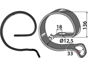 Industriehof® Verstärkungsfeder 32 x 10 mm, Ø 136 mm, für Federzinken 32 x 10 mm, Rahmen 50 x 50 mm, 1.W241030-2 