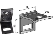 Industriehof® Zinkenhalter "D" für Federzinken 32 x 12 mm, Passender Rahmen 50 x 30 mm für universal, 1.HH17-3123 