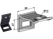 Industriehof® Zinkenhalter "D" für Federzinken 32 x 12 mm, Passender Rahmen 50 x 15 mm für universal, 1.HH17-3105 