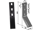 Industriehof® Verschleißteil 245 x 45 x 10 mm für Dal-Bo, Väderstad, 10.1045-4 