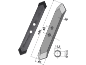 Industriehof® Spitzschar gerade 440 x 60 mm für Schwergrubberstiele, Kverneland, 101.IND-791 