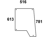 Türscheibe, klar, hinten oben, für Case IH 433, 533, 633, 733, 833, 933, Kabine Silent S3 