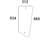 Frontscheibe, klar, unten links/rechts, für Case IH 400, 500, 600, 700, 800, 900, Kabine Combi Cab; Silent 40; Combi Cab 9615 