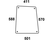 Seitenscheibe, klar, links/rechts, Bohrungen 4, für Fendt Farmer 240 S, 250 S, 260 S, 275 S, 280 S 