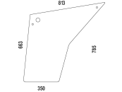 Türscheibe, klar, unten, für Case IH 440, 540, 640, 740, 840, 940, Kabine Combi Cab 