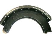 Bremsbacke, 406 x 120 mm, alte Ausführung mit Rolle und Auge, für Radbremse ADR A 910, Schnellläufer Bremsbacke, 406 x 120 mm, alte Ausführung mit Rolle und Auge, für Radbremse ADR A 910, Schnellläufer