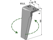 Industriehof® Kreiseleggenzinken links/rechts 70 x 185 x 8 mm, Bohrung 12,5 mm für Agromec, Muratori Industriehof® Kreiseleggenzinken links/rechts 70 x 185 x 8 mm, Bohrung 12,5 mm für Agromec, Muratori