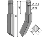 Industriehof® Rotorzinken rechts 170 x 25 x 25 mm, Bohrung 10,5 mm für Falc, Rau, RH-551 