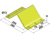 Industriehof® Oberschelle 280 x 200 x 8 mm, für Scheibenhalter verstärkte für Rahmen 100 x 100 mm, Hopfen- und Kurzscheibeneggen Ø 610 mm, 31-0602 