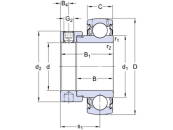 SKF Y-Lager 25,4 x 52 x 31 mm YET 205-100-2F Exzenterringbefestigung, zöllig, einseitig verbreiteter Innenring, beidseitig Dichtung und Schleuderscheibe 