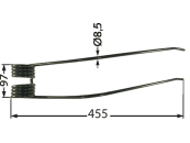 Schwaderzinken 455 x 97 x 8,5 mm für Kuhn Kreiselschwader 