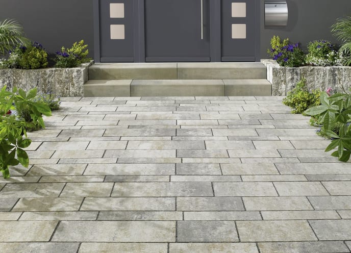 Pflasterstein Aqua Linear Muschelkalknuanciert