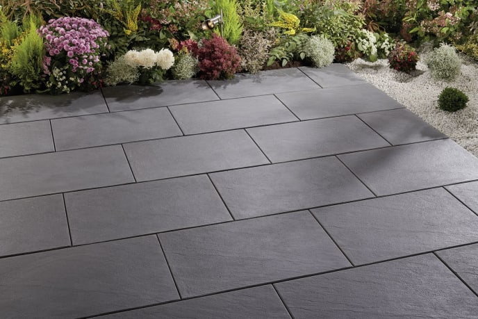 Terrassenplatte Sandstein Anthrazit