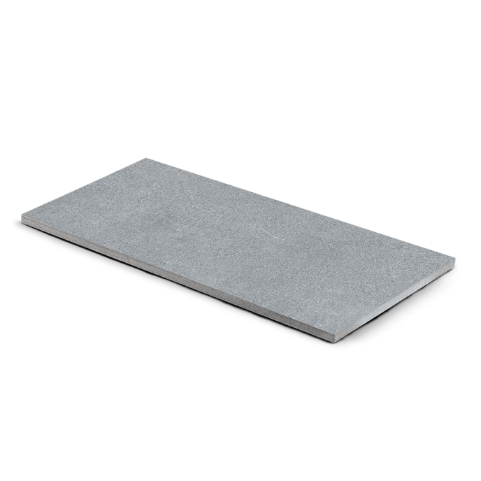 Keramische Terrassenplatte Steinoptik Granit Dunkelgrau 80 x 40 x 3 cm