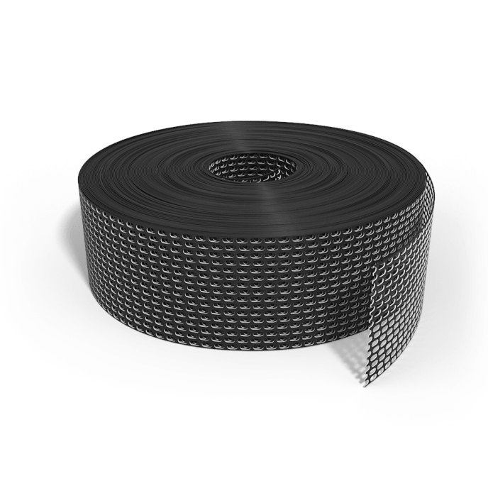 Lüftungsband PVC, Schwarz, 100 mm x 60 m