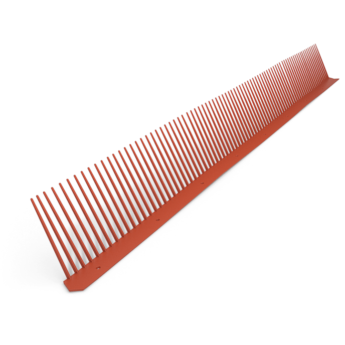 Traufenlüftungskamm PVC, Ziegelrot, 100 mm x 1 m