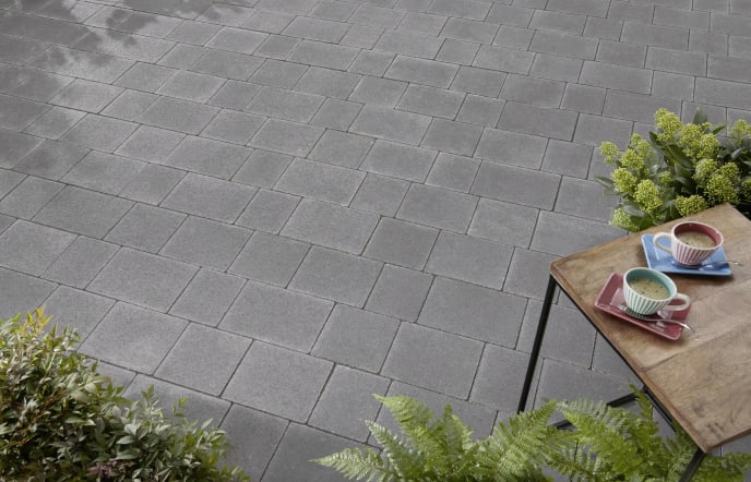 Pflasterstein Eco Linear Grau, Läuferverband, 6 cm