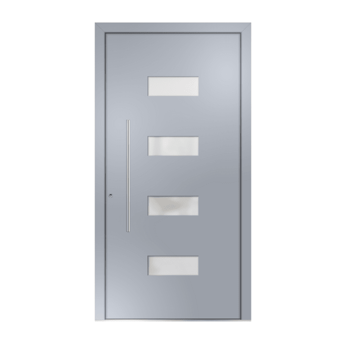 Haustür FERMO F420 Weißaluminium (ähnl. RAL 9006)