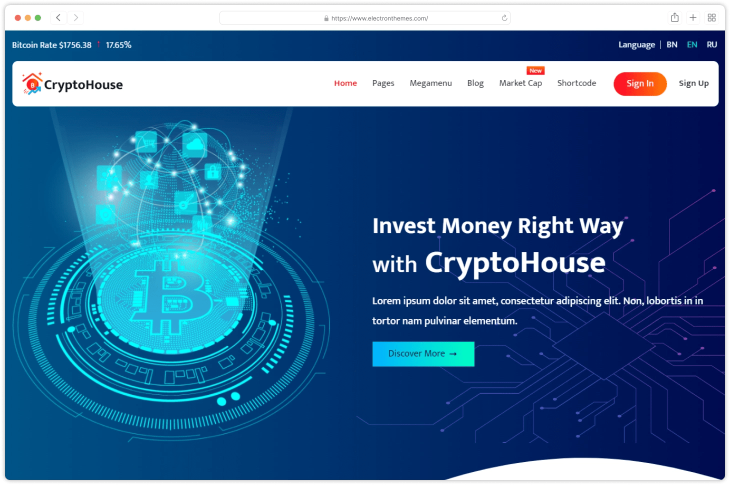 Cryptohuse- responsive HTML templates