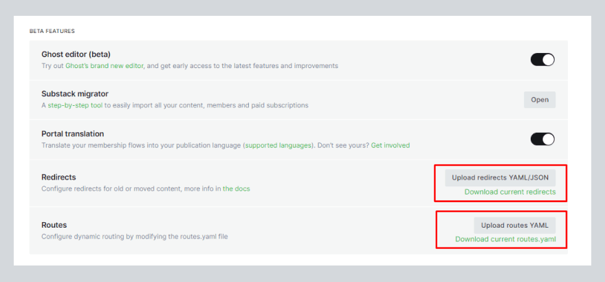 Routes and redirects