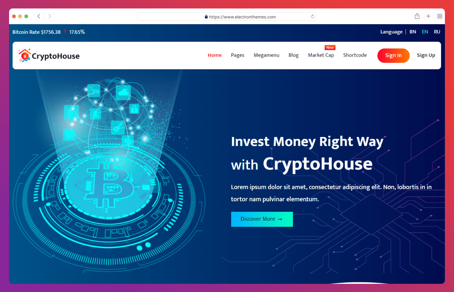 Cryptohouse responsive crypto html templates