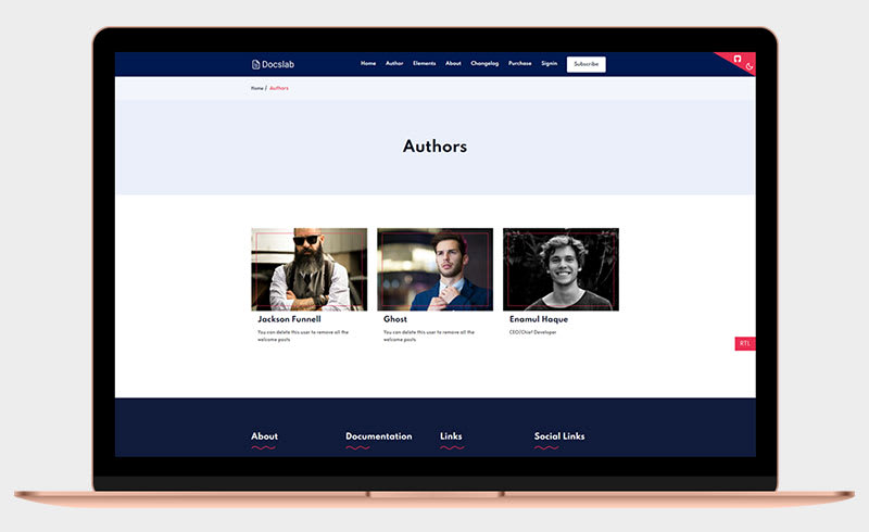Docslab - authors page