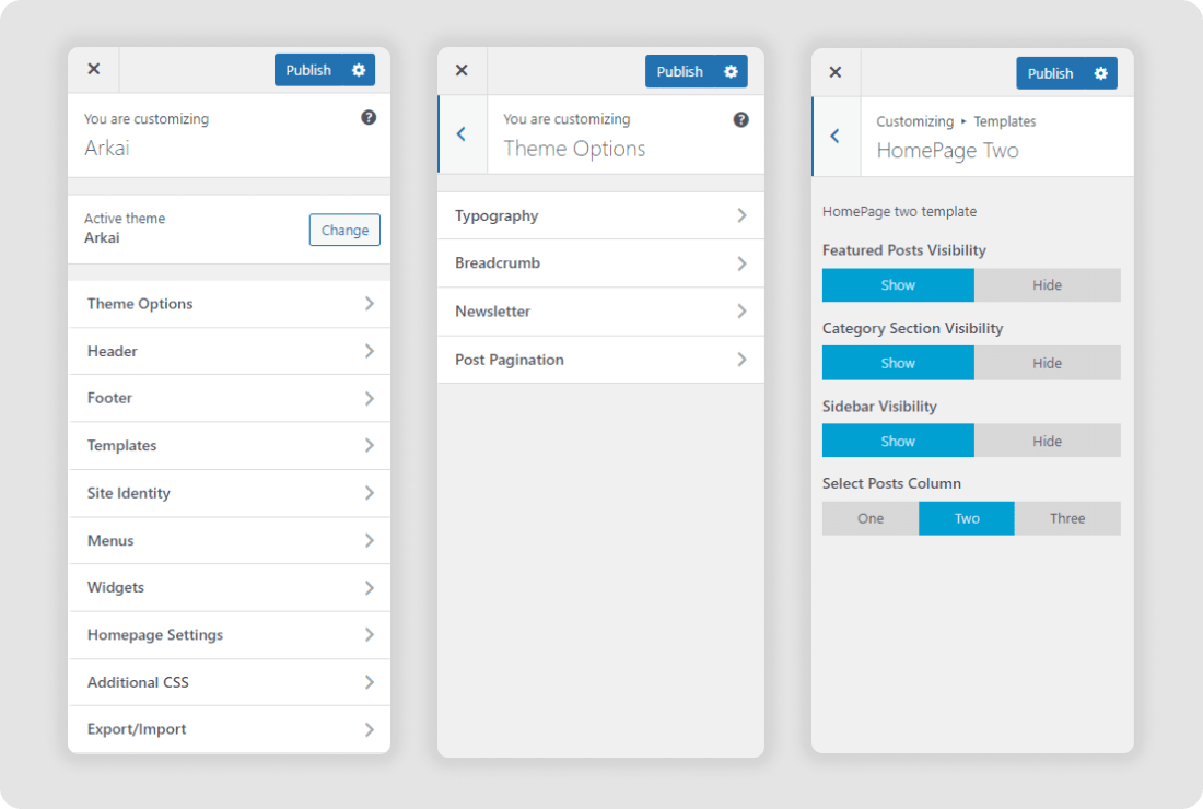 Powerful theme options in this customizable WordPress theme