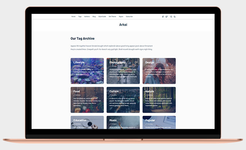 Arkai tags page