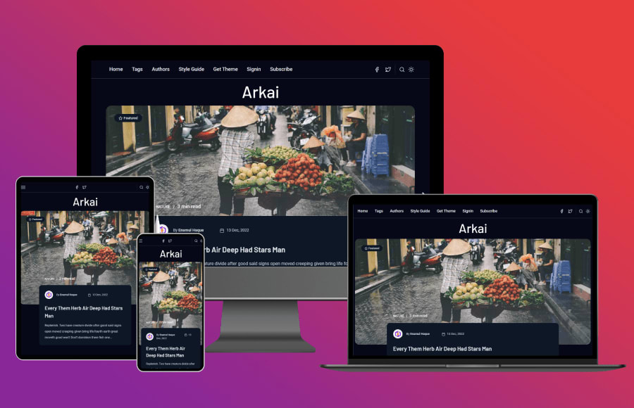 Elegant and Professional Ghost CMS Theme - Arkai